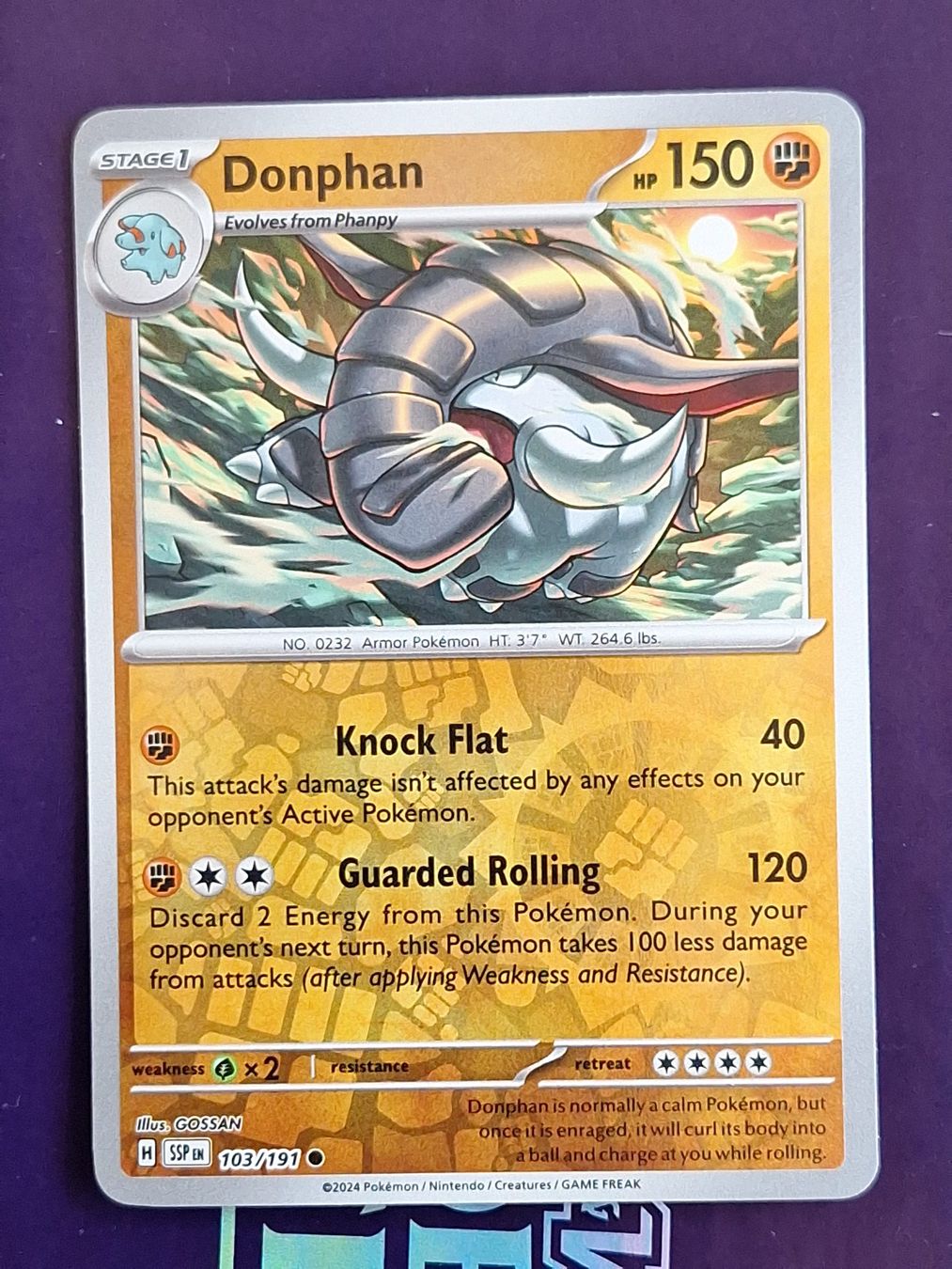 Pokémon Sammelbilder & Trading cards: Donphan - Reverse Holo - Pokemon Surging Sparks – Gebraucht aus Altstätten SG von GGsGameshop
