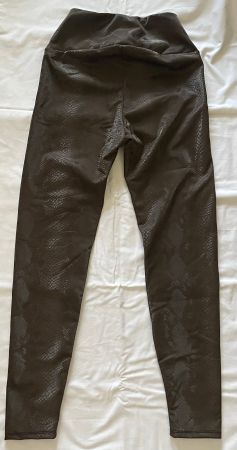 Neuwertig Kunstlederleggins dunkelbraun