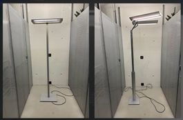2x Hochwertige (Büro-) Stehlampen Metall inkl. Leuchtmittel