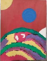 Seedeng ( Max O'Donnell) 1947 - 1992 Red Sky Gemälde