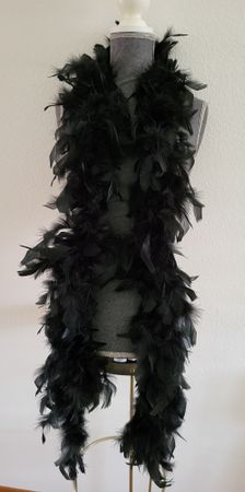 Schwarz Federboa - Schal - Fasching Karneval 