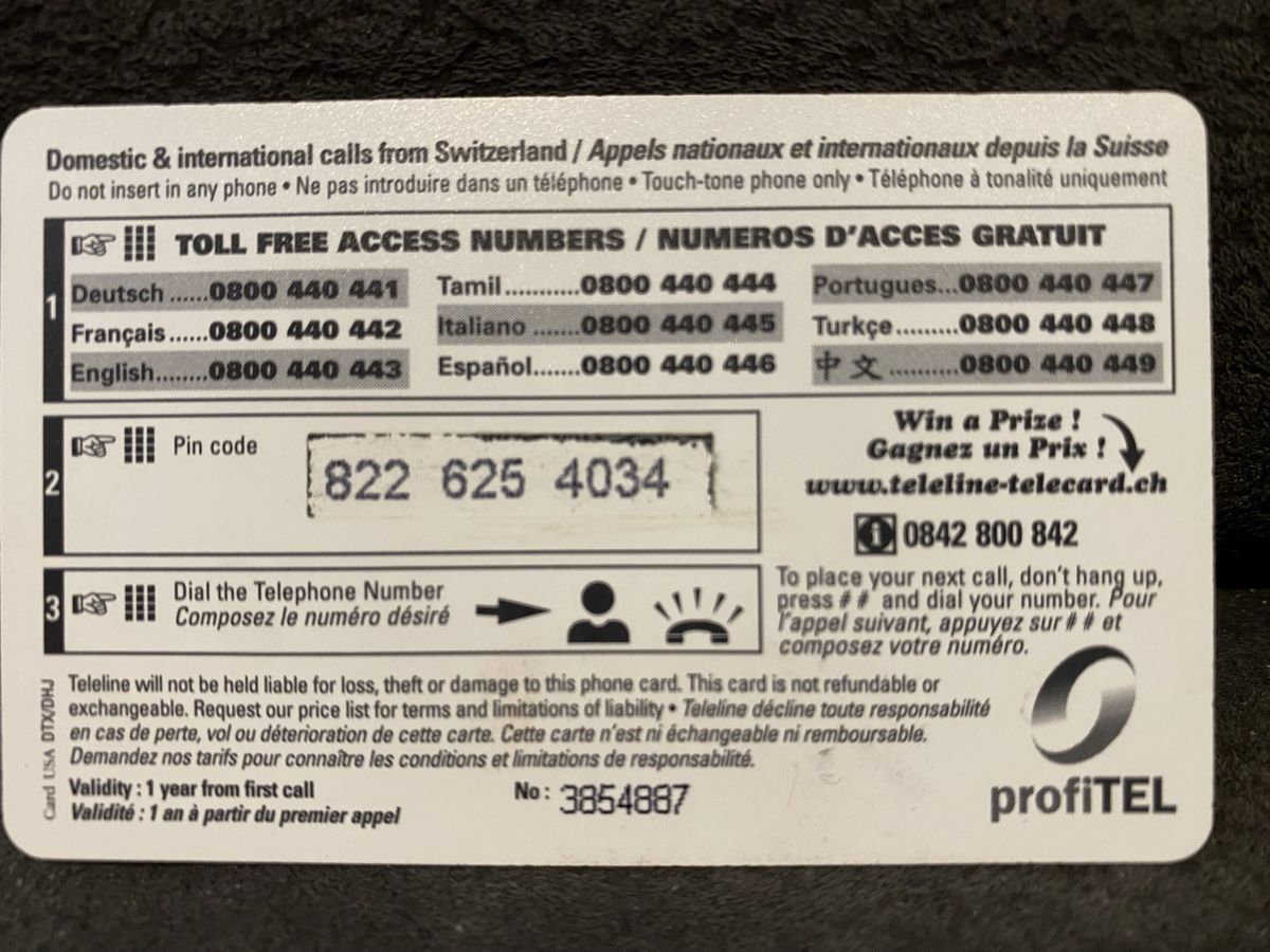 Cartes de téléphone: Teleline – D'occasion à Lausanne par babacard10 1