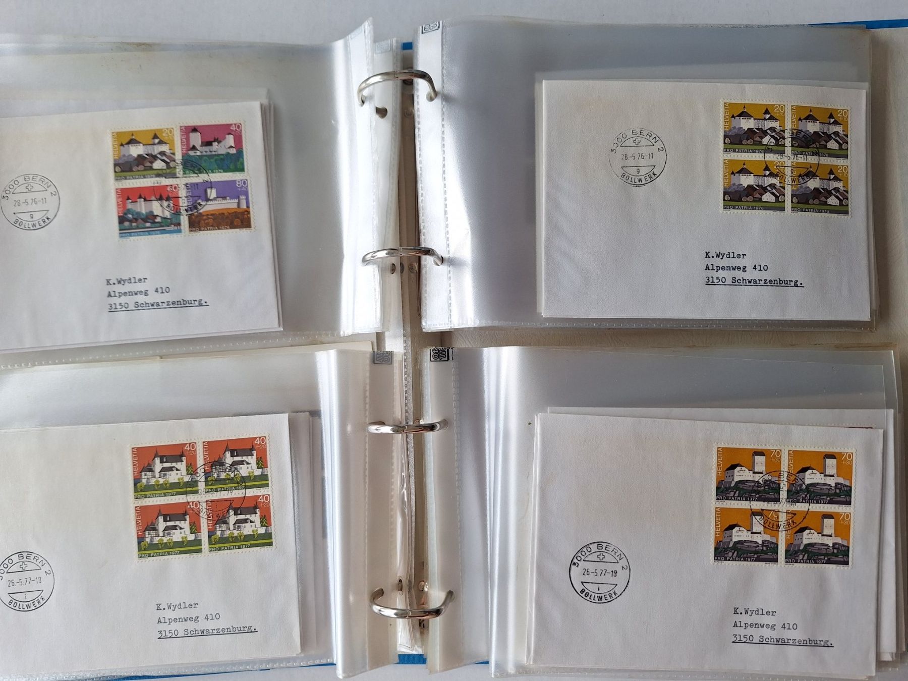 Tutti i francobolli: Pro Patria ca. 90 Briefe von 1966-84 – Usato da Zürich venduto da t24_de 2