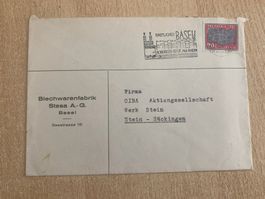Brief Pro Patria 10 Rp. und Stempel Gastliches Basel