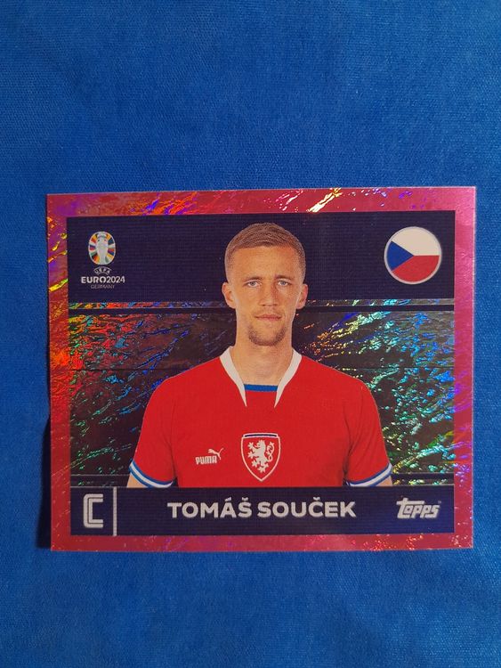 Tomas Soucek Topps Chrome Euro 2024 Auto /75 – Carte Bleue Tchèque