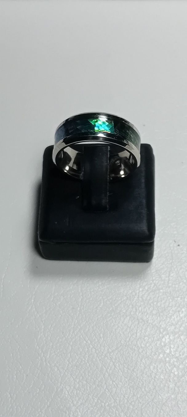 Ringe: ring edelsthal 316L,mit duncckel perlmut,,,glanzig – Neu (gemäss Beschreibung) aus Basel von bij_5hqd 1