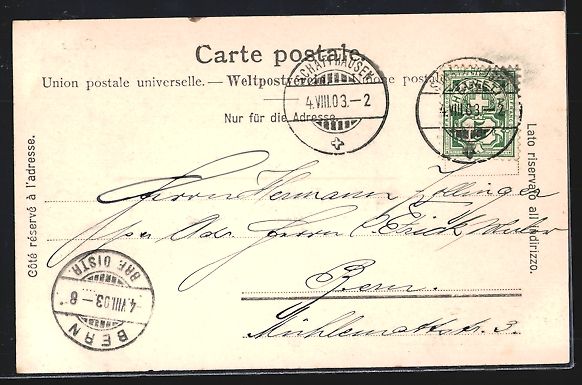 Ansichtskarten: Schaffhausen, Münsterplatz mit Kirche – Gebraucht aus Berlin von bartko-reher 1