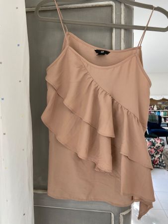 Blusentop neu H&M 38 beige Spaghettiträger