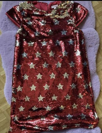 Pailletten Kleid Sterne Rot- GlitzerParty