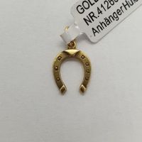 Echt 18K Gold - Hufeisen Anhänger