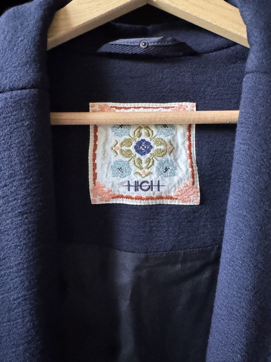 High Cappotti: HIGH Mantel – Dunkelblau – Gr. 36 – Usato da Wilderswil venduto da Renaissance1 8
