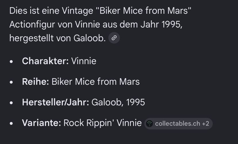 Statuette: Biker Mice from Mars Actionfigur Vinnie, Galoob, – Usato da Frenkendorf venduto da Creator95 1