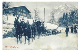 Grindelwald (BE) Tailing-Party - Pferd zieht Schlitten  1911