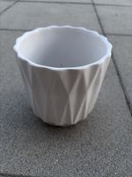 Blumentopf Keramik weiss geometrisch guter Zustand