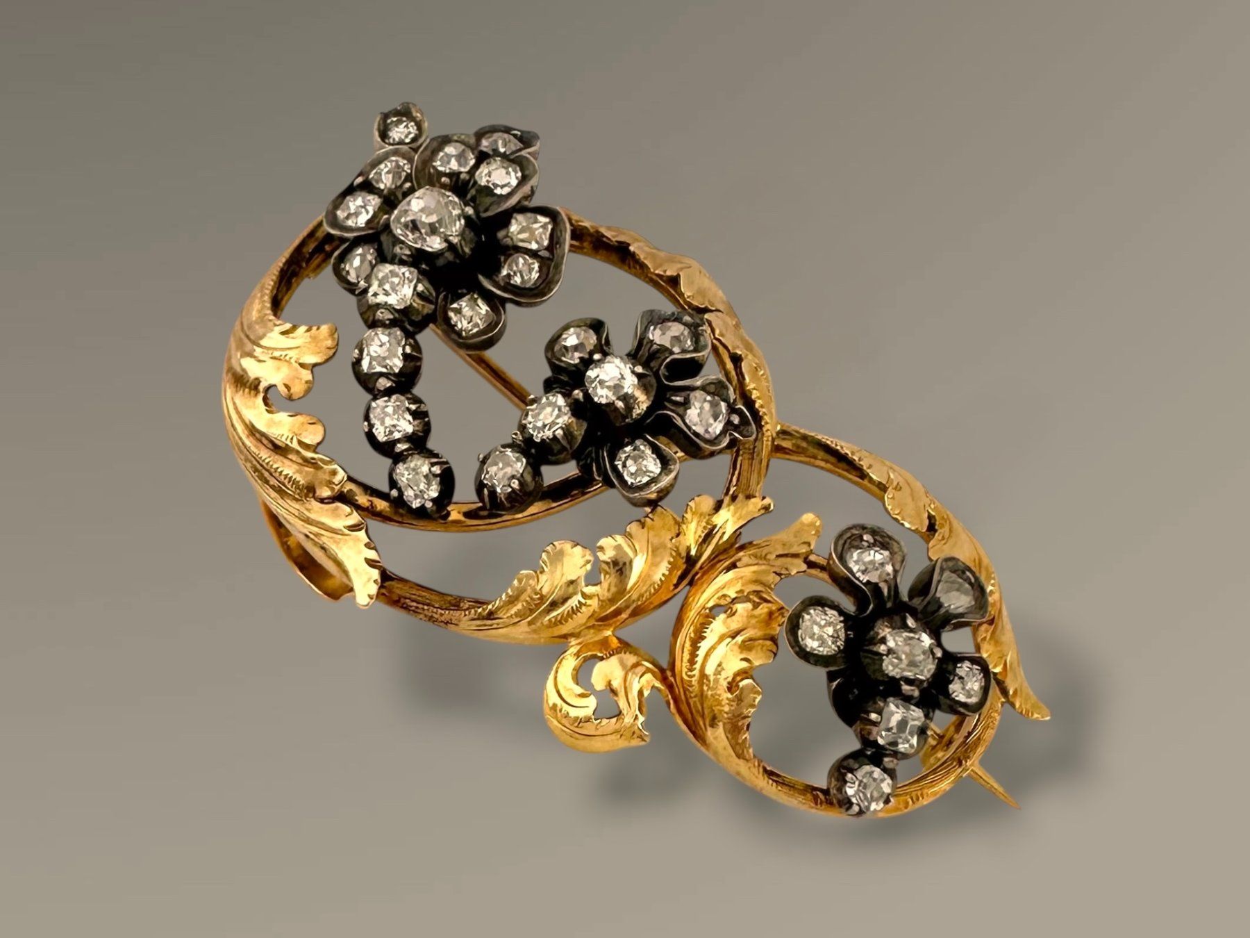 Spille & Fermagli: Antike Diamantbrosche um 1870, ca. 2,3 ct – Usato da Zuzwil SG venduto da artimmo 2