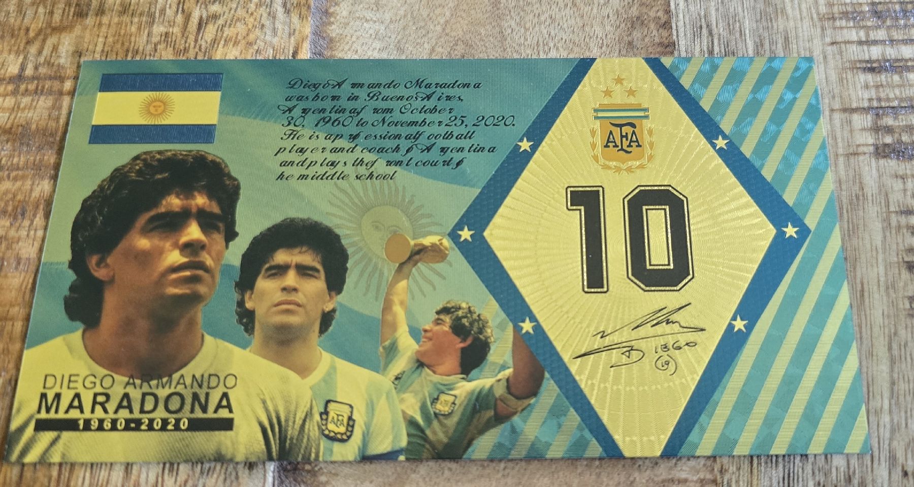 Banconote: Diego Maradona - Gedenkbanknote – Usato da Rotkreuz venduto da Titotesla 1