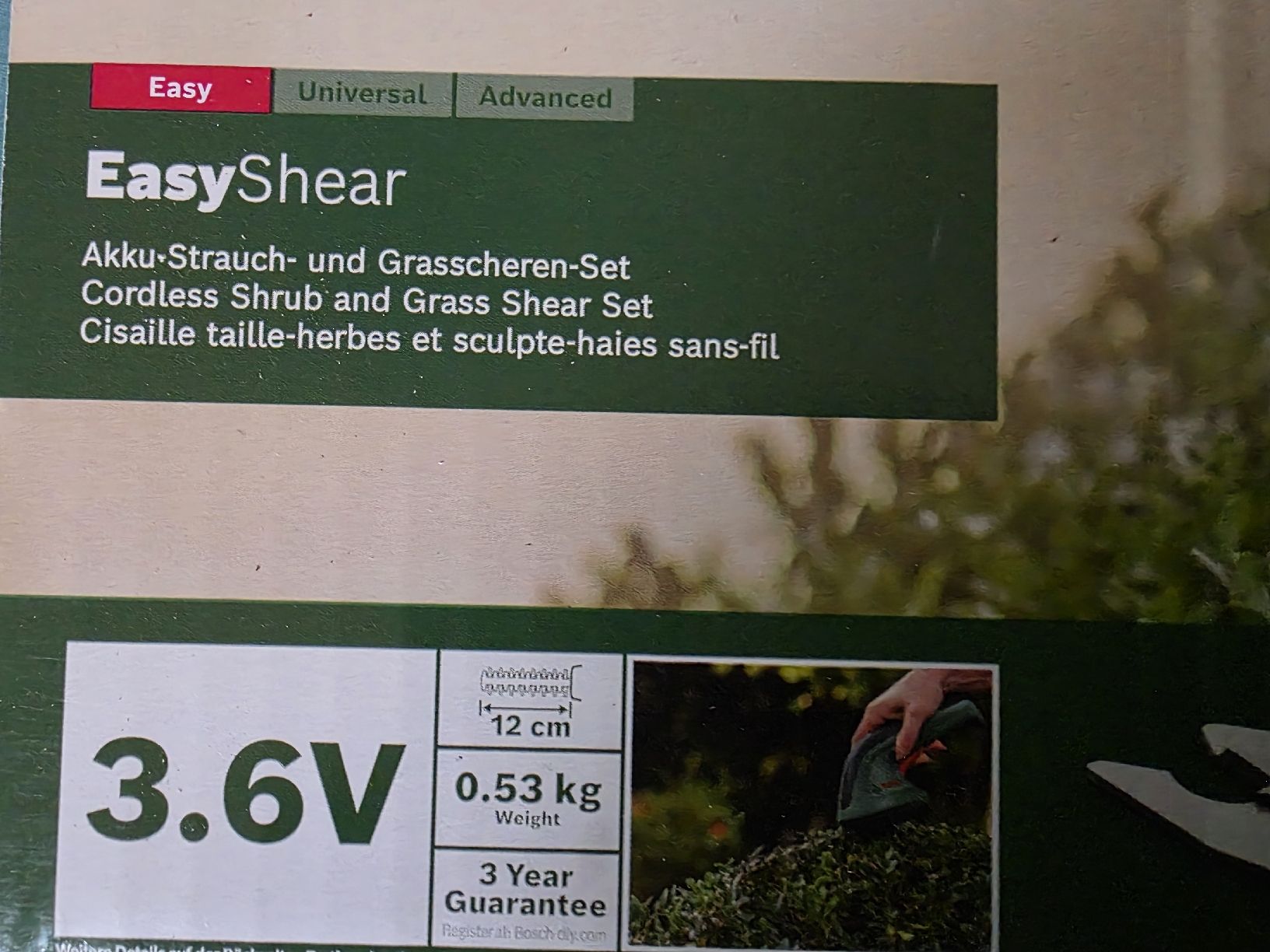 Bosch Alle Werkzeuge: Cisaille Bosch EasyShear 3.6V – Neu und originalverpackt aus Prez-vers-Noréaz von Bogh15 2