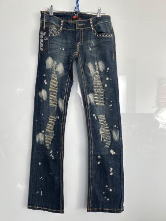 Jeans Straight Leg Destroyed Look Gr 30 NEU