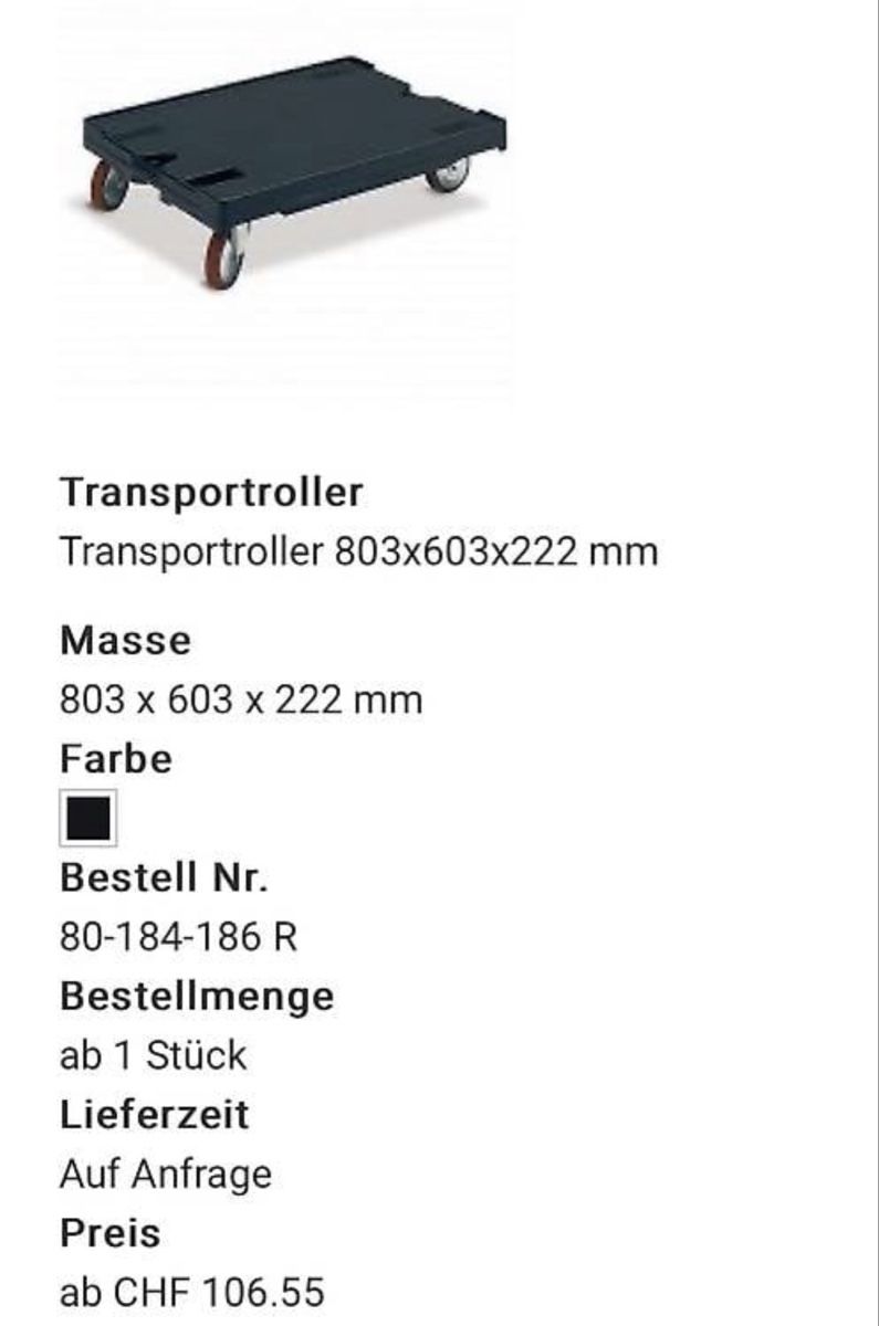 Valigie & Borse: Transportroller Rako Utz Kisten oder Behälter – Usato da Bibern SO venduto da Lyrix 1
