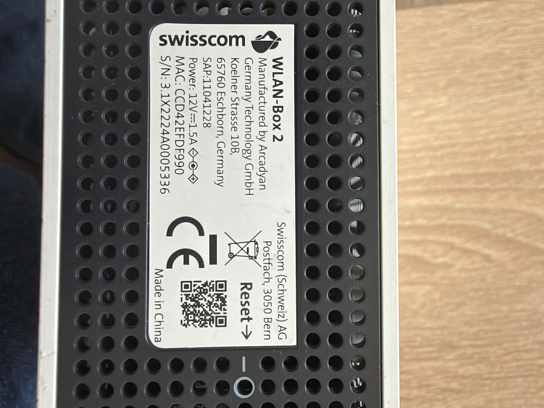 Swisscom Wlan: Swisscom Wifi Box 2 – Gebraucht aus Tentlingen von Marcel235 3