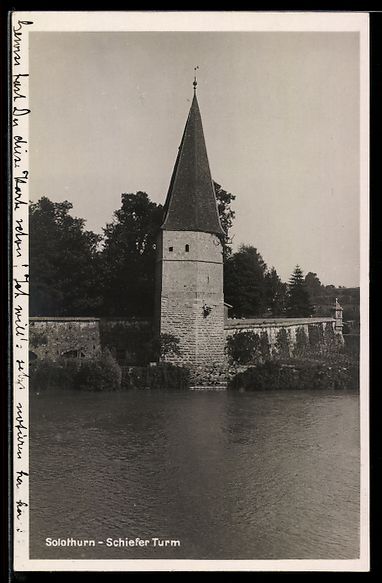 Cartoline postali: AK Solothurn, Schiefer Turm – Usato da Berlin venduto da bartko-reher