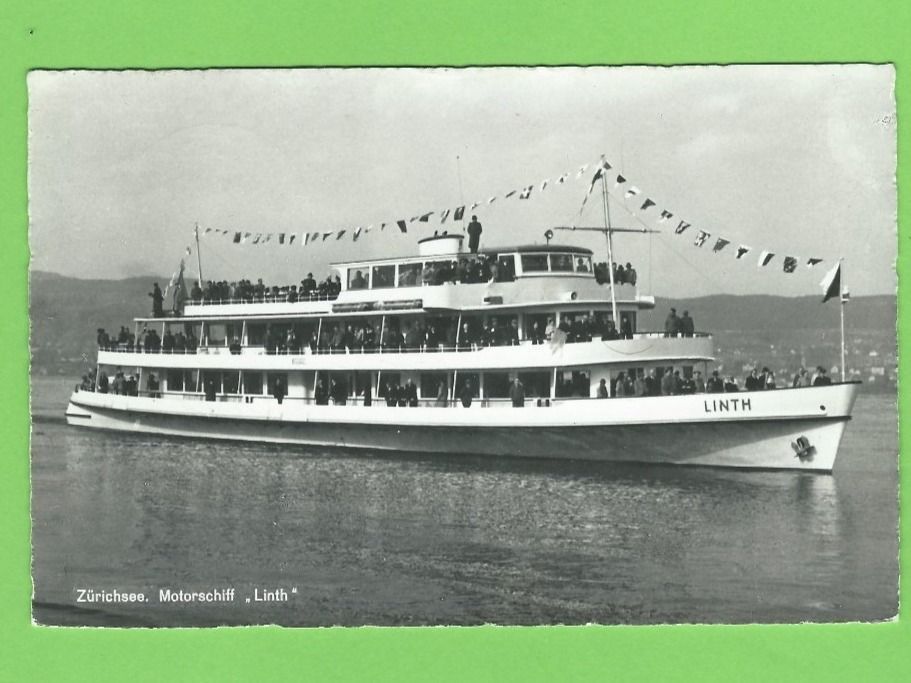 Cartoline postali: Zürichsee, Motorschiff "Linth" – Usato da Zürich venduto da t24_de