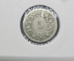 Pièce rare Suisse 5 centimes 1850, Helvetia, Argent!