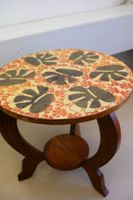 Vintage Beistelltisch mit Kunstdruck auf Holz