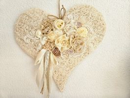 Geschenk Herz Deko Shabby Chic Kranz Muttertag Geburtstag
