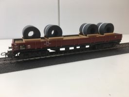 Märklin HO 4514 DB Niederbordwagen mit Ladung / AC