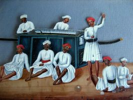 9 peintures miniatures mica Inde 1820 Malerei auf Glimmer