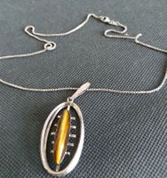 TIGERAUGE ANHÄNGER & KETTE SILBER 925