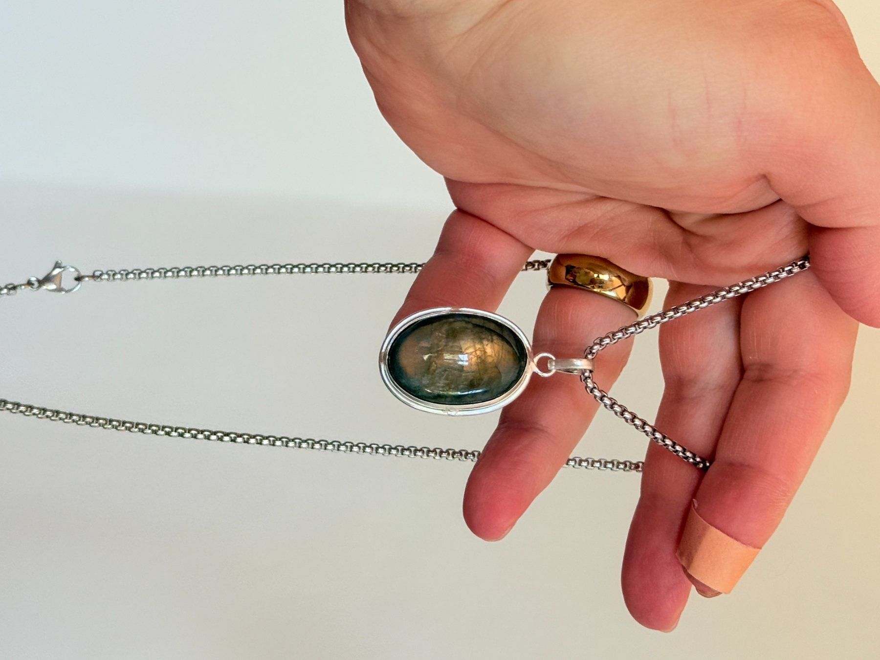 Catenine: Collier avec pierre labradorite véritable✨ – Nuovo e nell'imballaggio originale da Genève venduto da AWWA 7