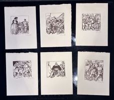 Lot de 10 estampes originales signées Rod. Dunki – Illustrat