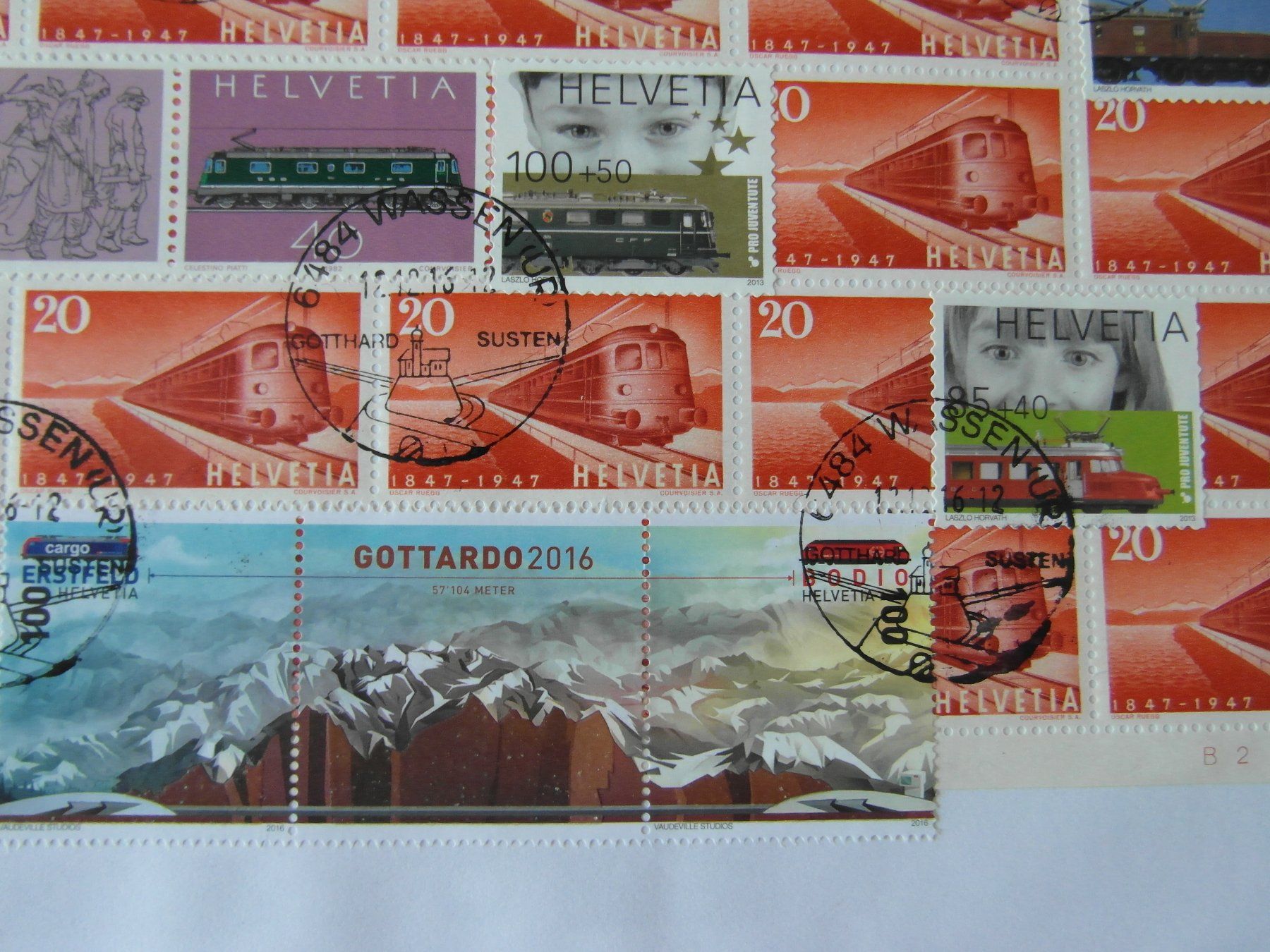 Tutti i francobolli: Bogen 100 Jh Eisenbahn Gotthardschnellzug  +  8 BM Gottardo – Nuovo (secondo la descrizione) da Niederrohrdorf venduto da leni29 3