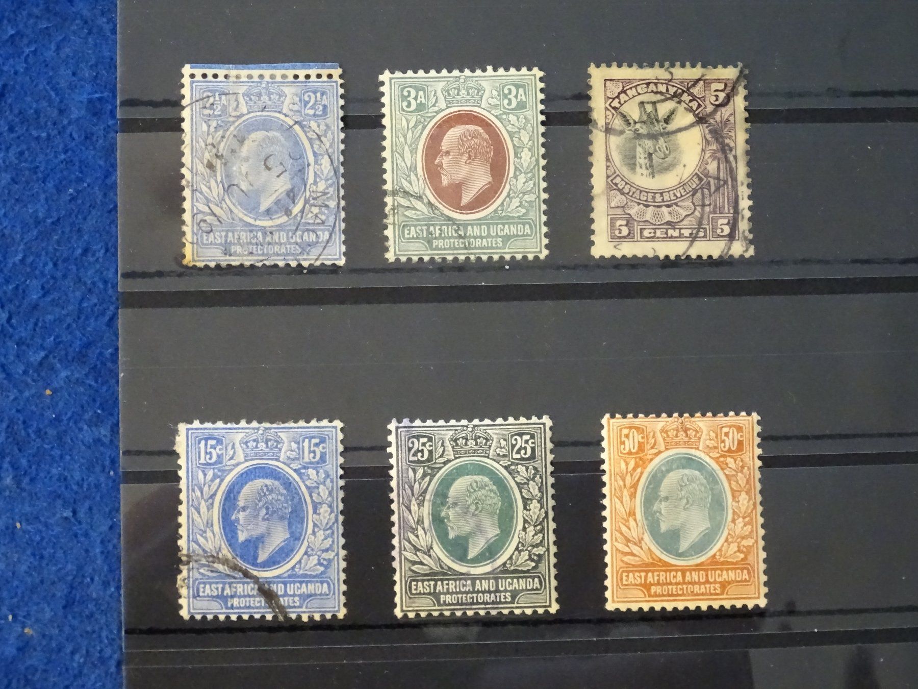 Tutti i francobolli: Britisch-Ostafrika und Uganda Protectorates, 5 Briefmarken – Usato da Schliern b. Köniz venduto da Djbubu