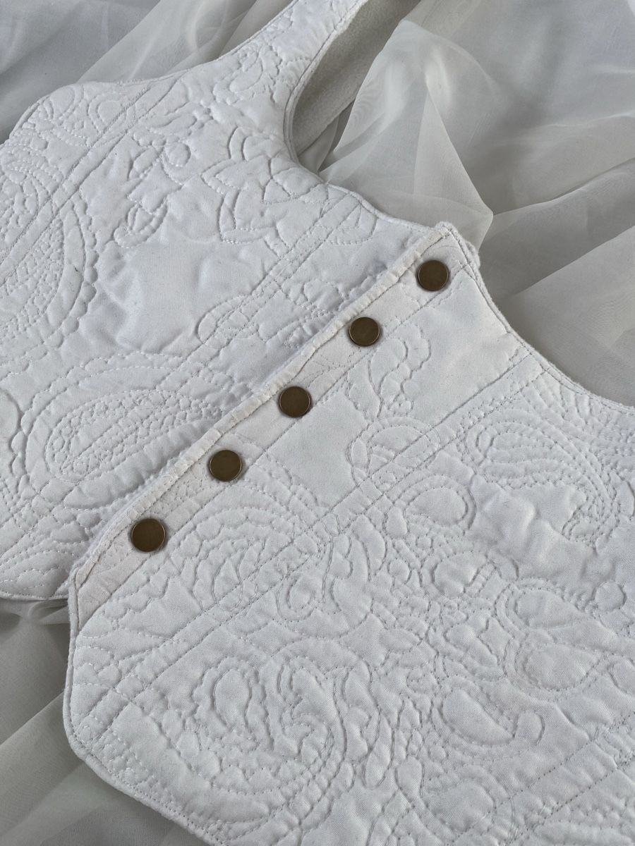 Top: Weisses Korsett mit Muster Gr. S – Nuovo e nell'imballaggio originale da lommis venduto da inf_thv8 2