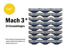 24x Rasier-Klingen, Rasierer, kompatibel für Gillette Mach-3