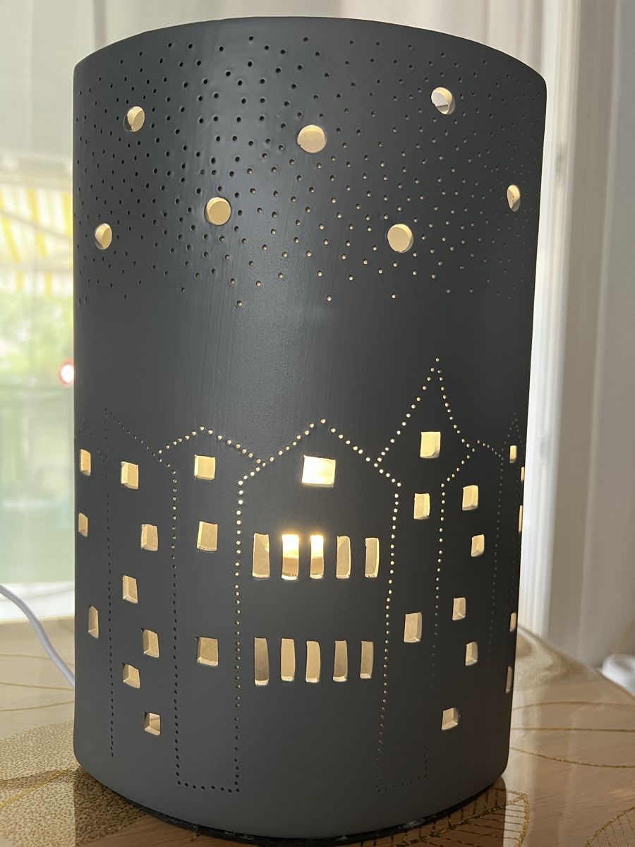 Lampen: Tischlampe Gilde anthrazit mit Häuser – Neu (gemäss Beschreibung) aus Aegerten von Briciola911
