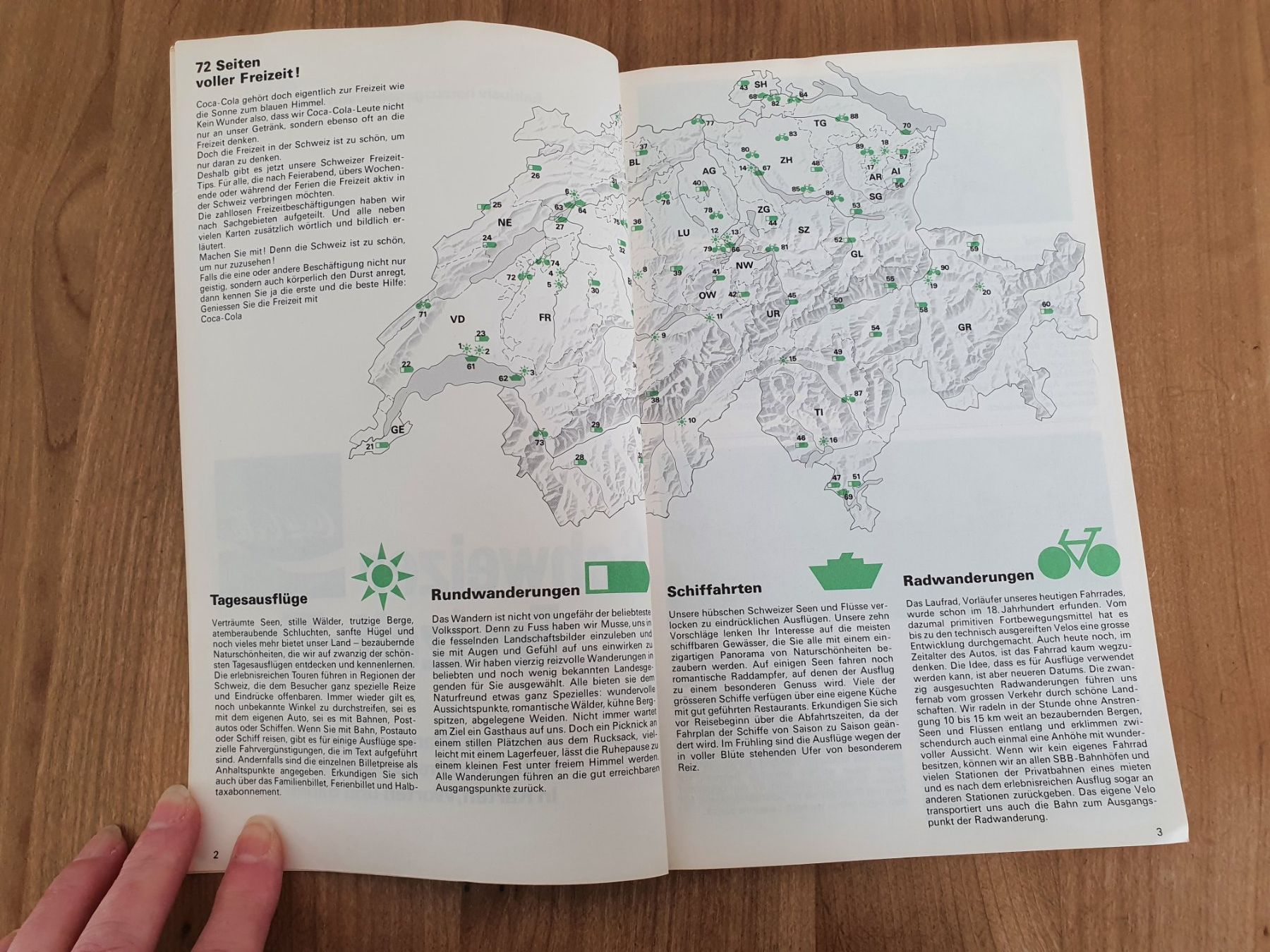Libri: Schweizer Freizeit-Tips von Coca-Cola, vintage 1976 – Usato da Zofingen venduto da Wimbledon90 2