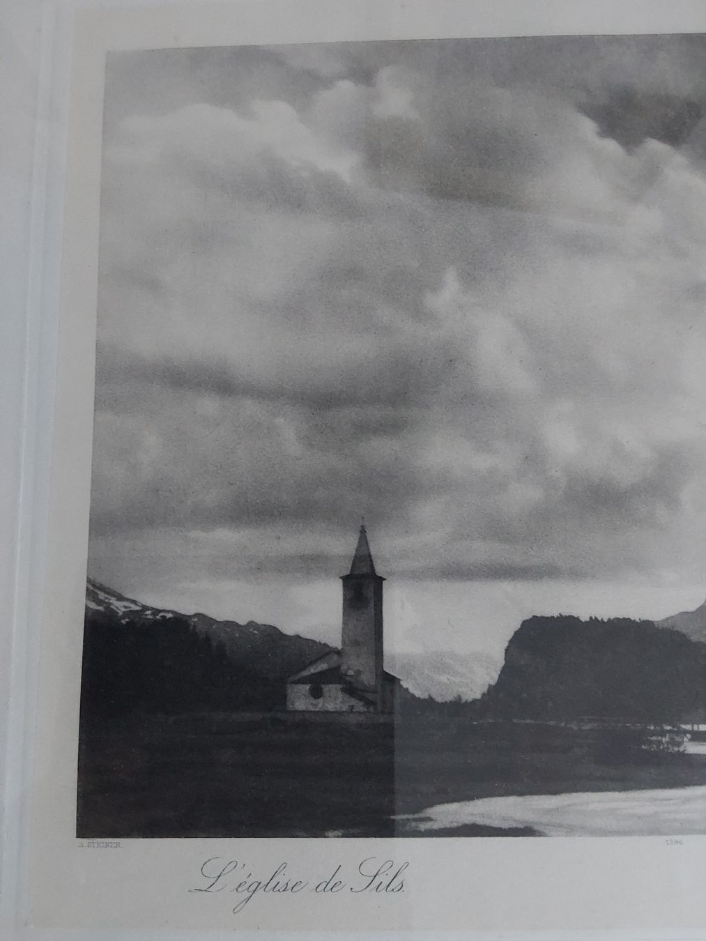 Foto & Immagini: Albert Steiner.Kirchlein bei Sils.Mit Rahmen 45x54 cm. – Usato da Steinach venduto da Chilli1957 3