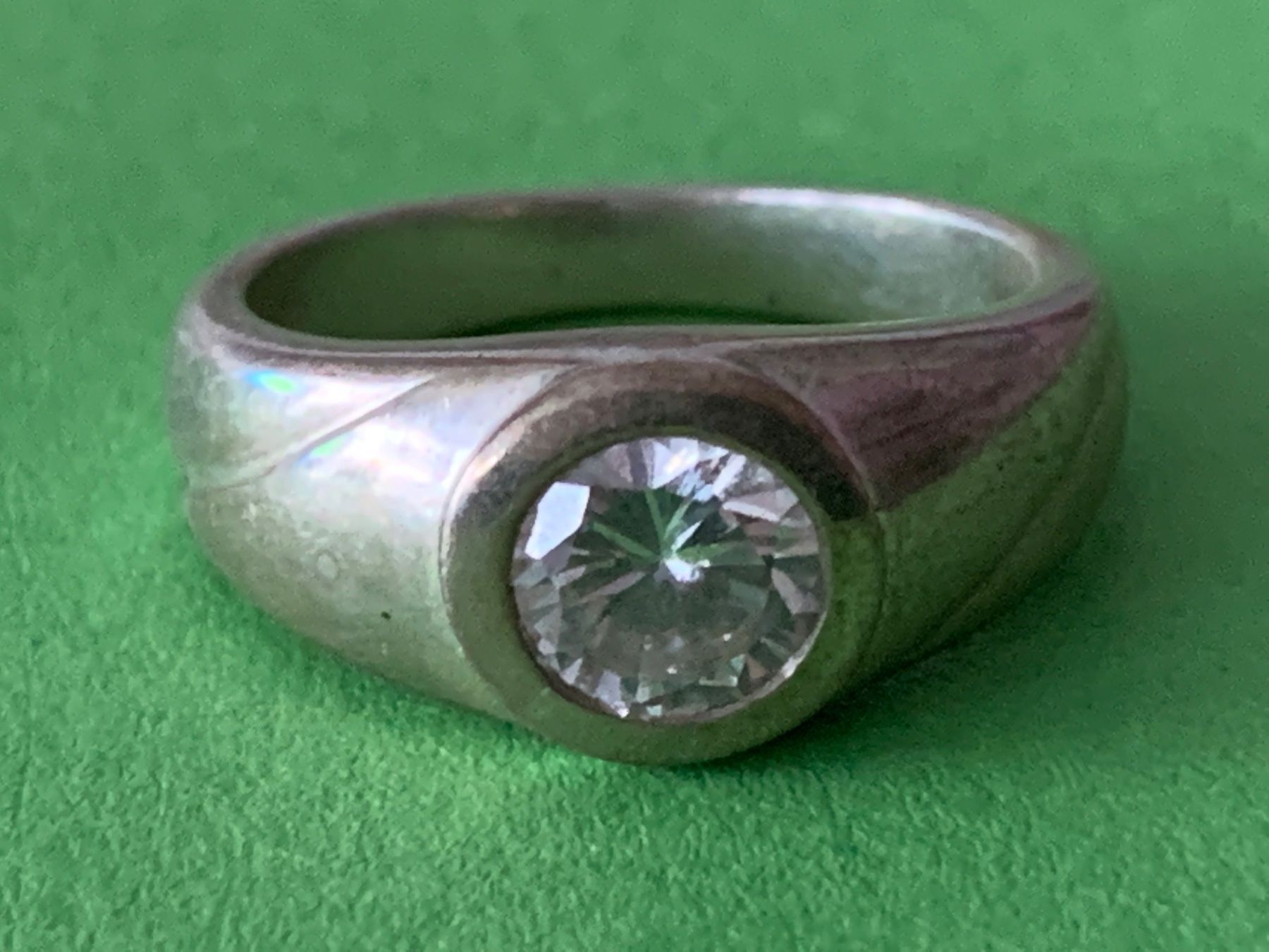 Ringe: Silberring mit rundem weisstein (gr. 54) – Gebraucht aus Dittingen von Bijoubelle 1