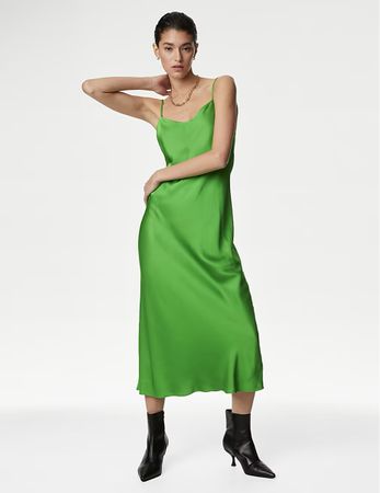 Marks & Spencer Autograph Slip Dress Green Size M