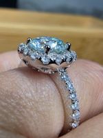 Bague argent avec diamant de moissanite de 1 ct certifié GRA