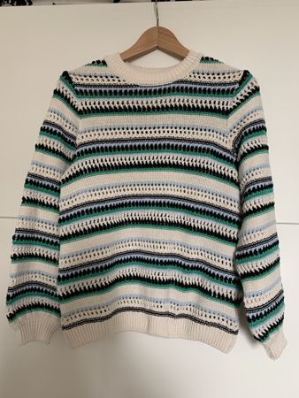 C&A Gestreifter Pullover Gr. L weiss grün blau Strickpullove