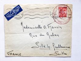 MAROKKO > FRANCE - Brief 1950, Zusatzst.:  MARINE NATIONALE