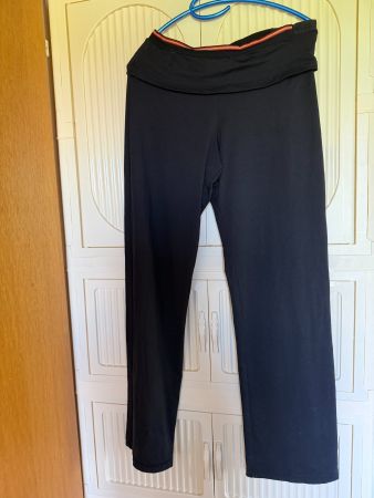 Yogahose Extend schwarz mit Umschlagbund