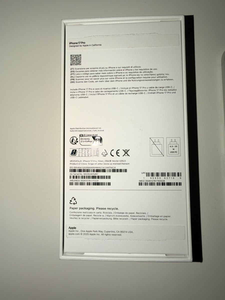 Apple Handys / Smartphones: Iphone 17 Pro Silver/256GB – Neu (gemäss Beschreibung) aus Meierskappel von joh_lb72 2