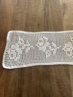 Handgemachter Häkel-Tischläufer, Vintage, weiss, Deko Frühli