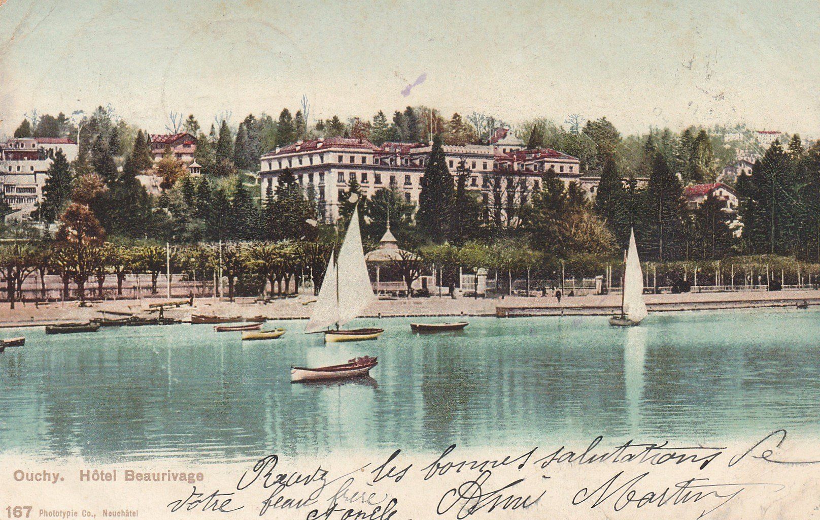 Cartoline postali: AK - Ouchy - gel. 11.2.1906 – Usato da Fribourg venduto da schnalla92